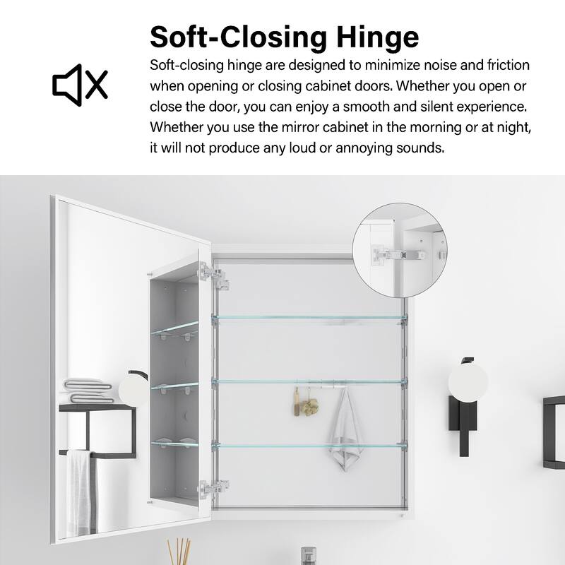 Rectangular Aluminum Medicine Cabinet with Mirror
