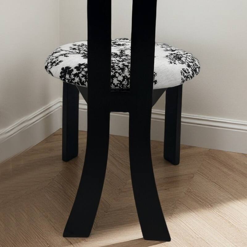 Roomfitters Dining Chairs Set of 2, Solid Wood Kitchen Side Chair, Teddy Velvet Seat with Ribbon Cross Back