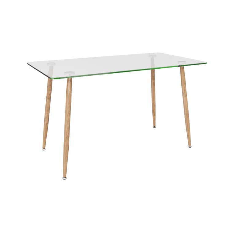 Modern Glass Rectangular Dining Table with Metal Legs - 51" x 27.5"x 29.5" (L xW xH)