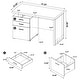 preview thumbnail 34 of 43, Brennan 47-inch 3-drawer Office Computer Desk
