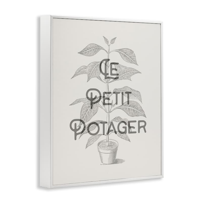 Stupell Vintage French Plant Phrase Framed Giclee Art Design By Lil' Rue