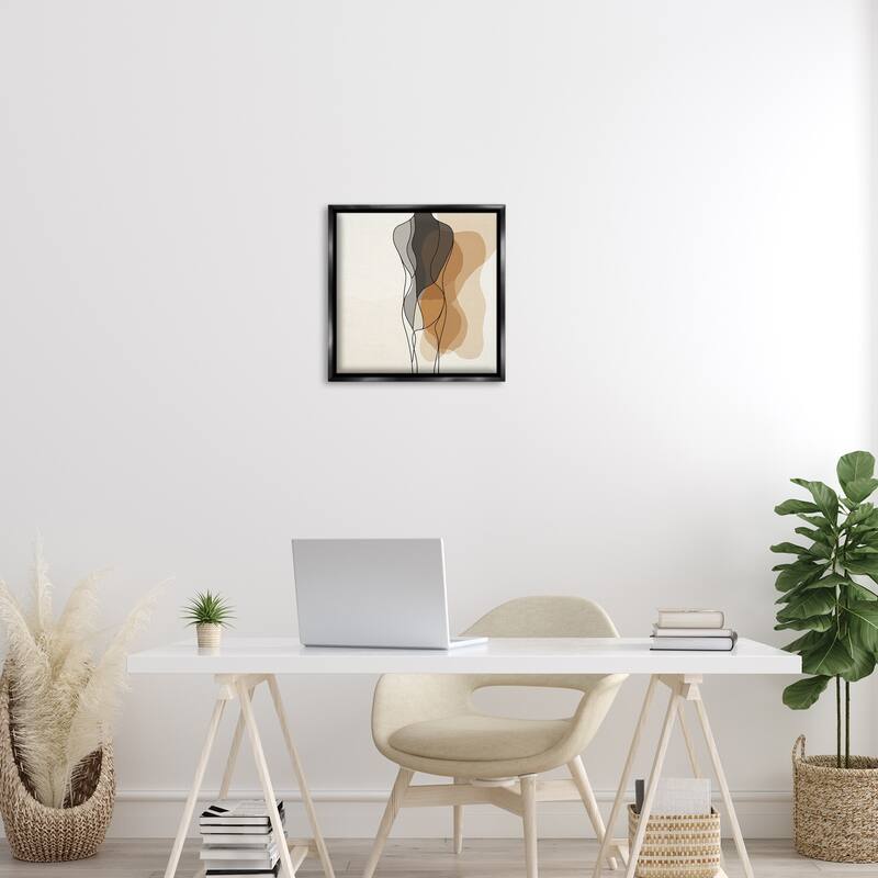 Stupell Earthy Neutrals Pattern Framed Floater Canvas Wall Art Design By LSR Creative Studio