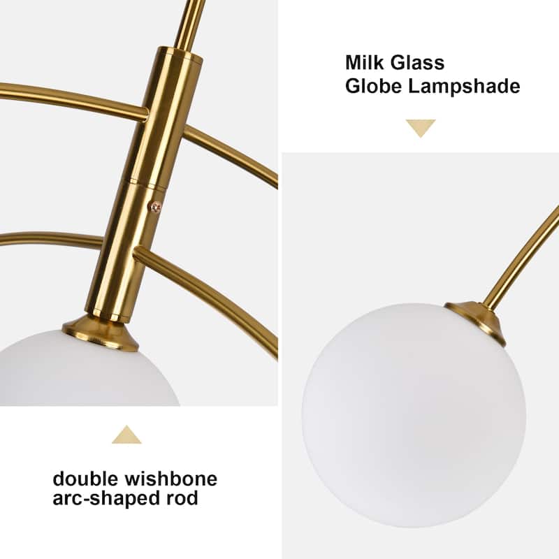 5 - Light Dimmable Modern Linear Globe Chandelier