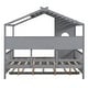 preview thumbnail 28 of 34, Modern Design Full Size House Bed with Wooden Trundle-White