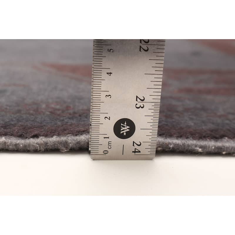 ECARPETGALLERY Hand-knotted Color Transition Grey Wool Rug - 2'8 x 10'6