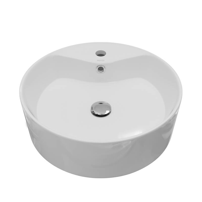 Karran Valera 18" Vitreous China Vessel Bathroom Sink in White with Overflow Drain - White