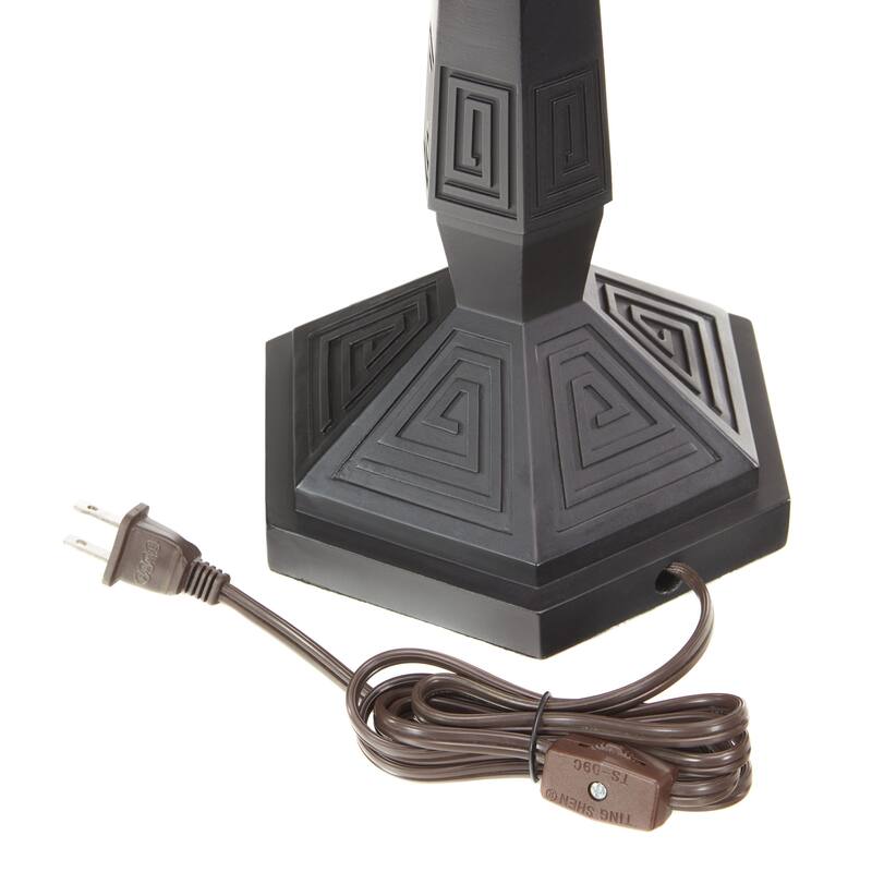 Jane River of Goods Black Metal and Stained Glass Cone Shade 21-Inch Table Lamp - 21" x 7" x 21"