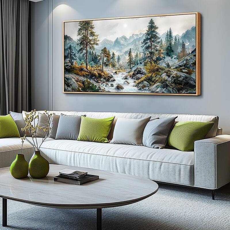 Forest Tree Paintings Rivulet View landscape Wall Pictures Artwork