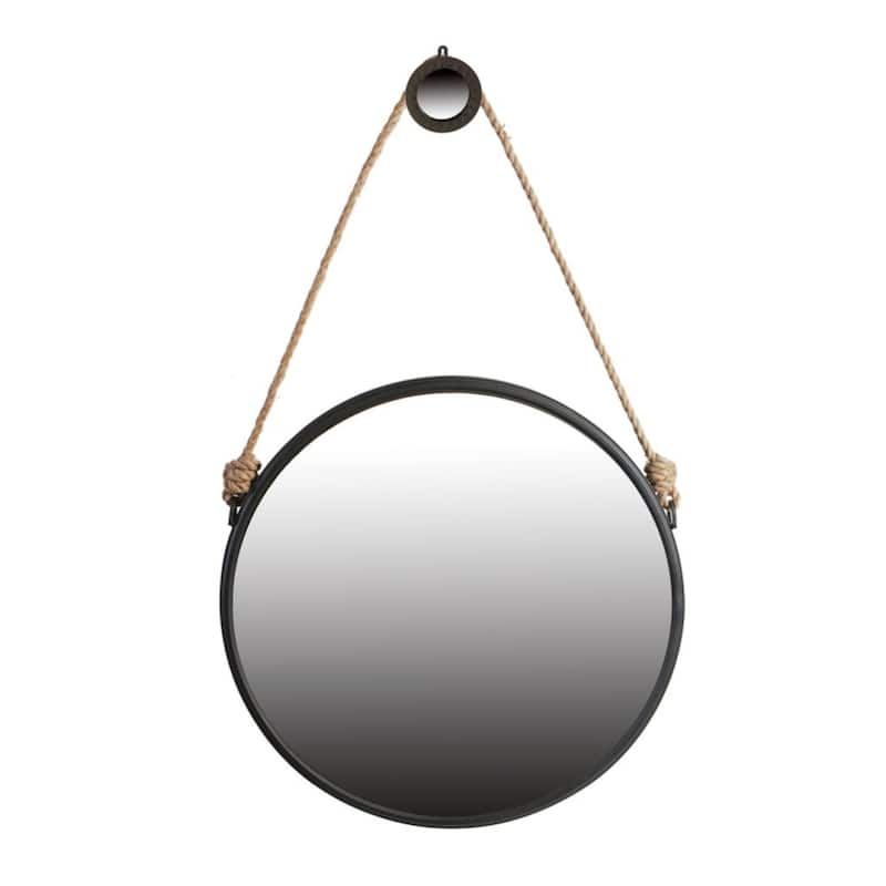 Cleveland Rope Strap Wall Hanging Mirror with Hanger - 29.5"