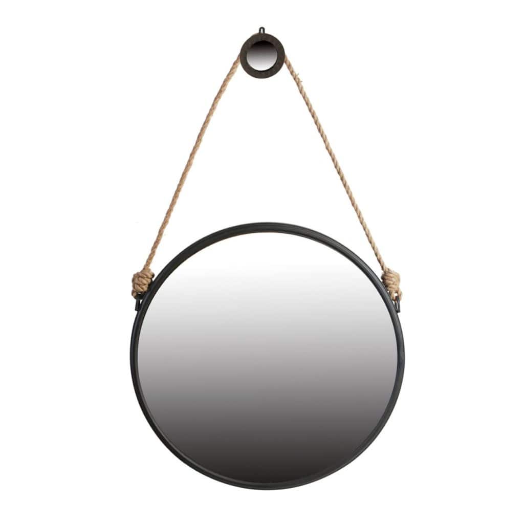 Cleveland Rope Strap Wall Hanging Mirror with Hanger - 29.5"