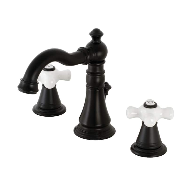 Kingston Brass American Classic 1.2 GPM Widespread Bathroom Faucet - Matte Black