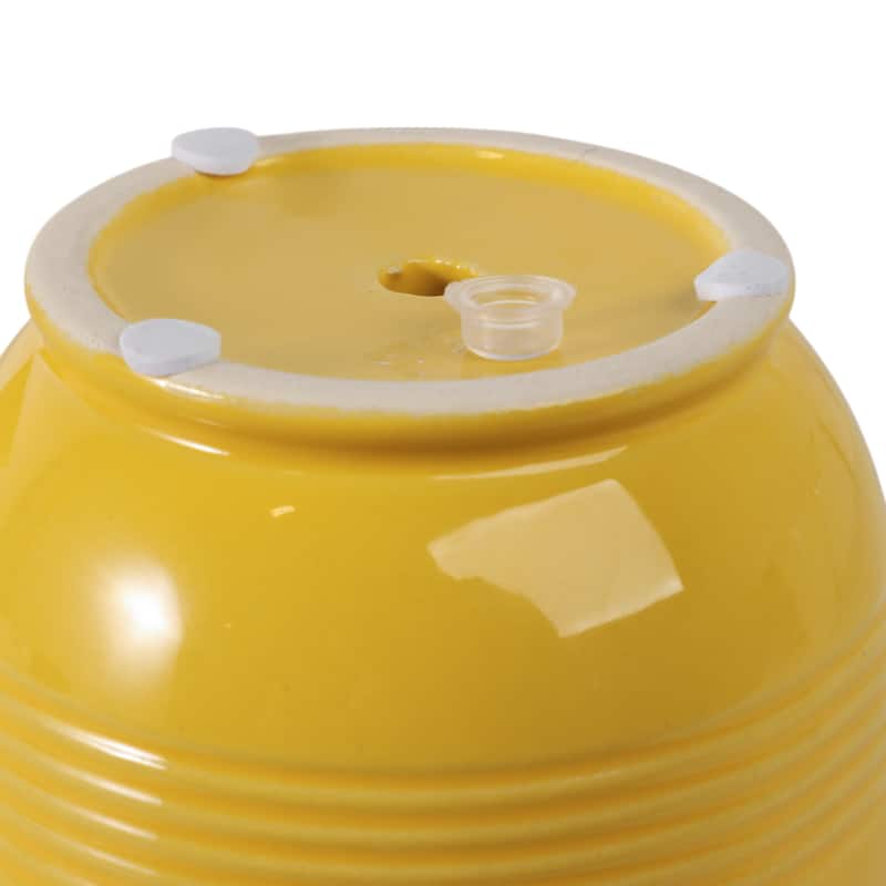Ceramic Planter Scalloped Rim Ribbed Design Home Decor (Set of 2) - 8" x 8" x 6.75"