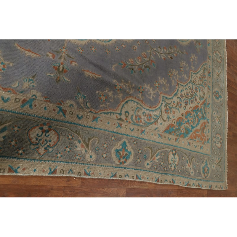 Tabriz Persian Vintage Area Rug Handmade Wool Carpet - 9'6" x 13'0"