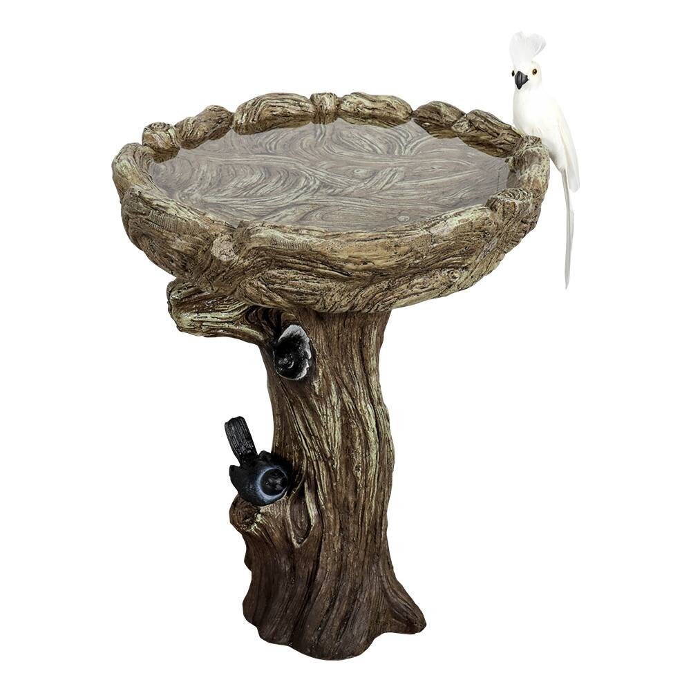 23in H Outdoor Birdbath w/ Pedestal Modern Garden Birdbaths for Patio On Sale Bed Bath