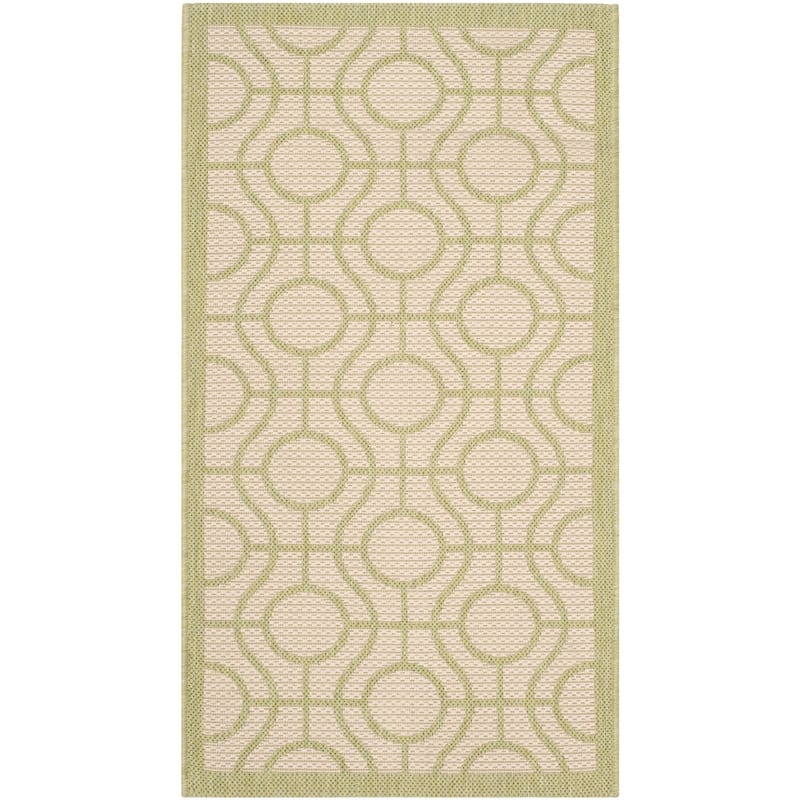 SAFAVIEH Courtyard Pazia Indoor/ Outdoor Waterproof Patio Backyard Rug - 2' x 3'7" - Beige/Sweet Pea