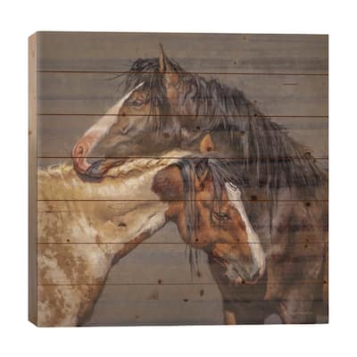 Embrace Print On Wood by Mark McKenna - Multi-Color