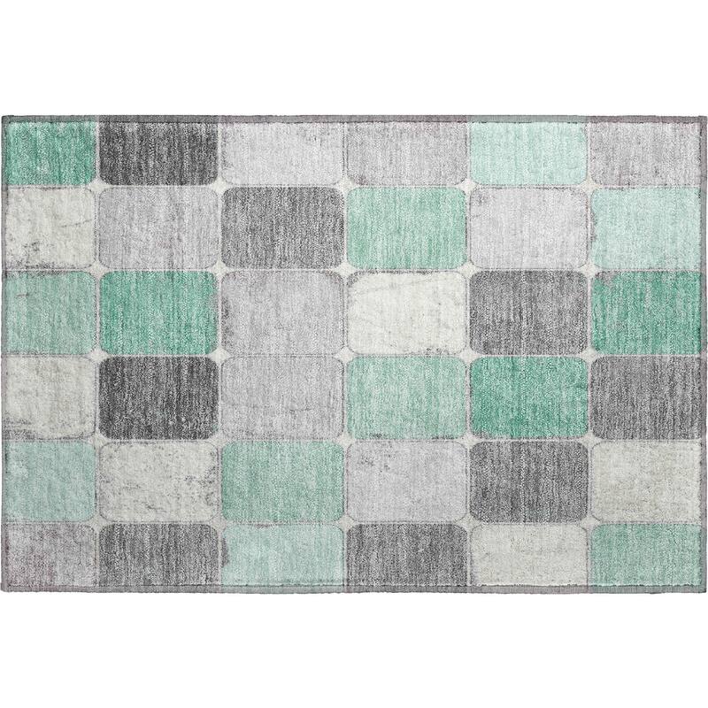 Premium Washable Super Soft Modern Blocks Mayfield Rug