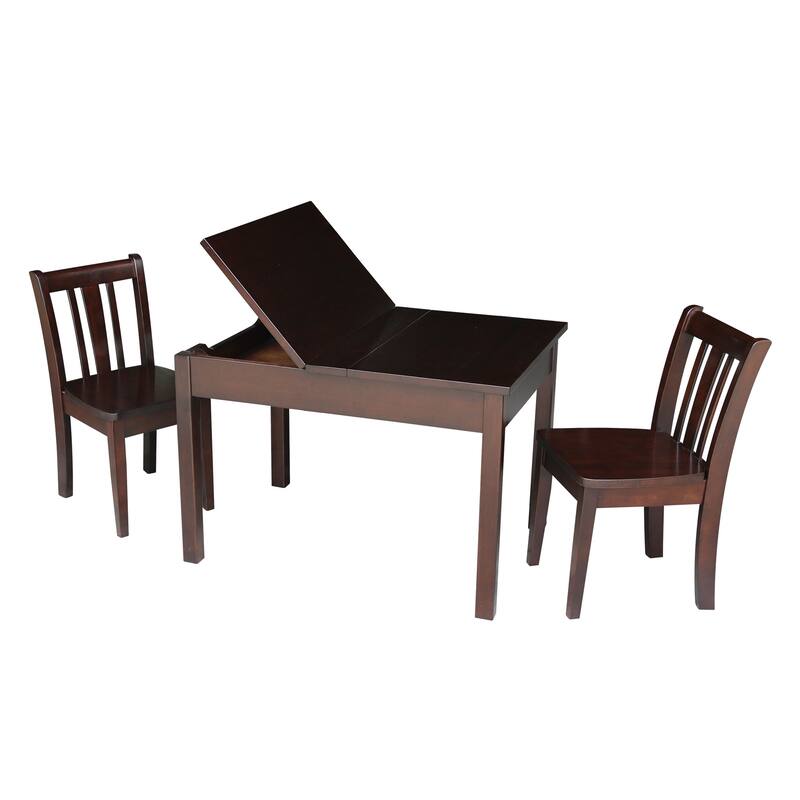 Kids Table with Lift Up Top and 2 San Remo Juvenile Chairs - 3 Piece Set