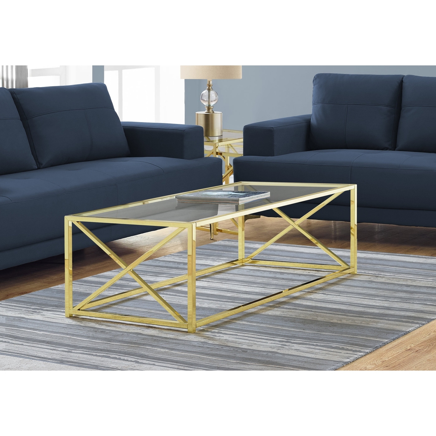 44 Gold Rectangular Coffee Table With Tempered Glass Top On Sale Overstock 29862182 It brings in a functional piece of furniture that serves many different purposes. overstock com