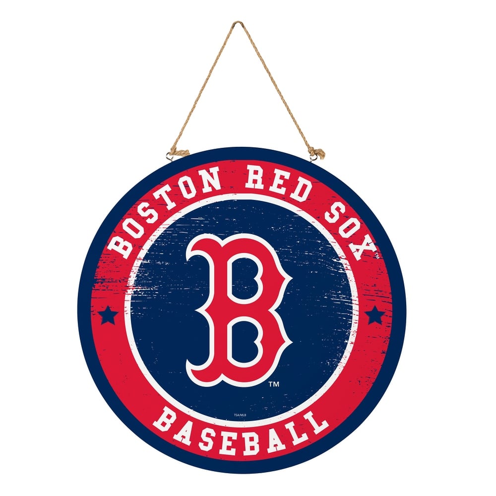 Boston Red Sox Wooden Door Decor Wall Sign - Multi-Color