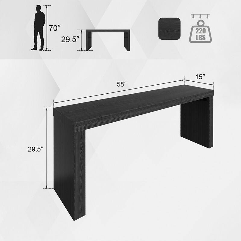 58''Modern Wooden Long Console Table for Entryway and Living Room