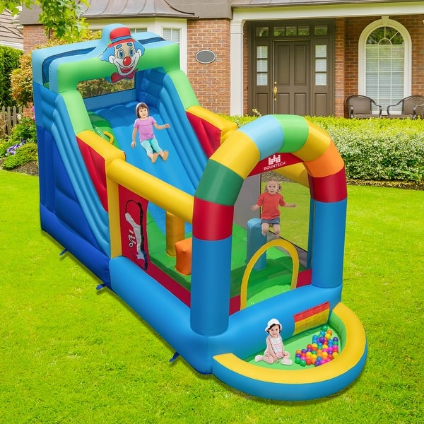 slide 2 of 9, Inflatable Bounce House Obstacle Course with Ball Pit and Silde with 735W Blower - 14.5 ft x 6 ft x 7.5 ft (L x W x H) 14.5 ft x 6 ft x 7.5 ft (L x W x H)