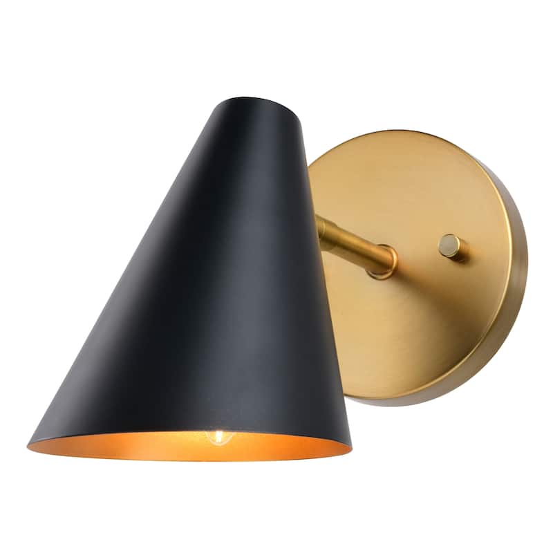 Pryce 1 Light Mid-Century Modern Wall Sconce Fixture with Metal Cone Shade