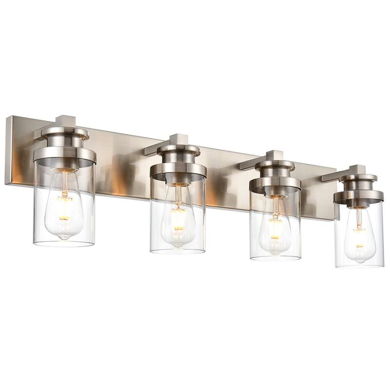 Industrial Vanity Light fixture with Clear Glass Shade
