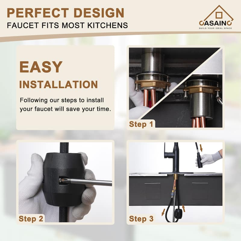 Single Handle Pull-Down Sprayer Kitchen Faucet