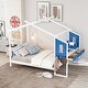 preview thumbnail 2 of 4, Full Size Platform Bed with Separate Storage Pen Case, Built-in Desk and Two Drawers