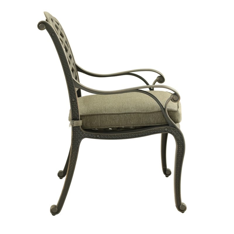 Ventura Cast Aluminum Dining Arm Chair with Cushion