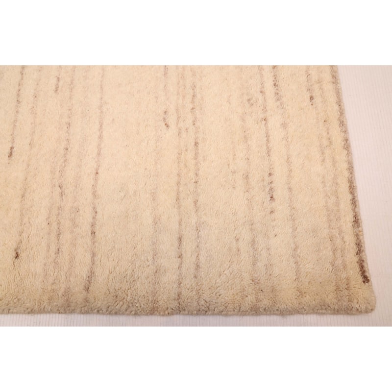 ECARPETGALLERY Hand Loomed Kashkuli Gabbeh Cream Wool Rug - 5'8 x 7'9