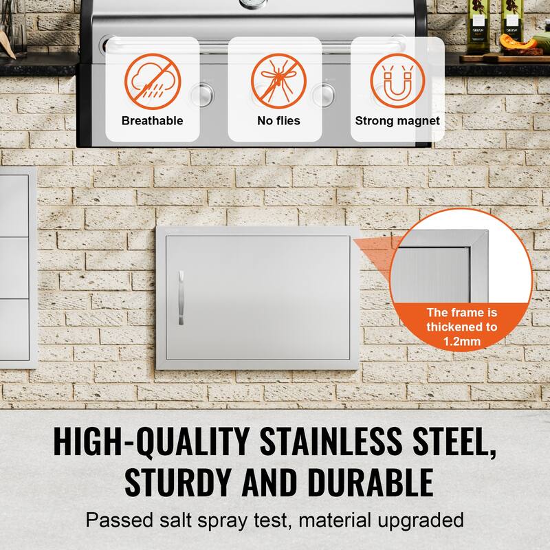 VEVOR Stainless Steel BBQ Access Door for Outdoor Kitchen, Grilling Station