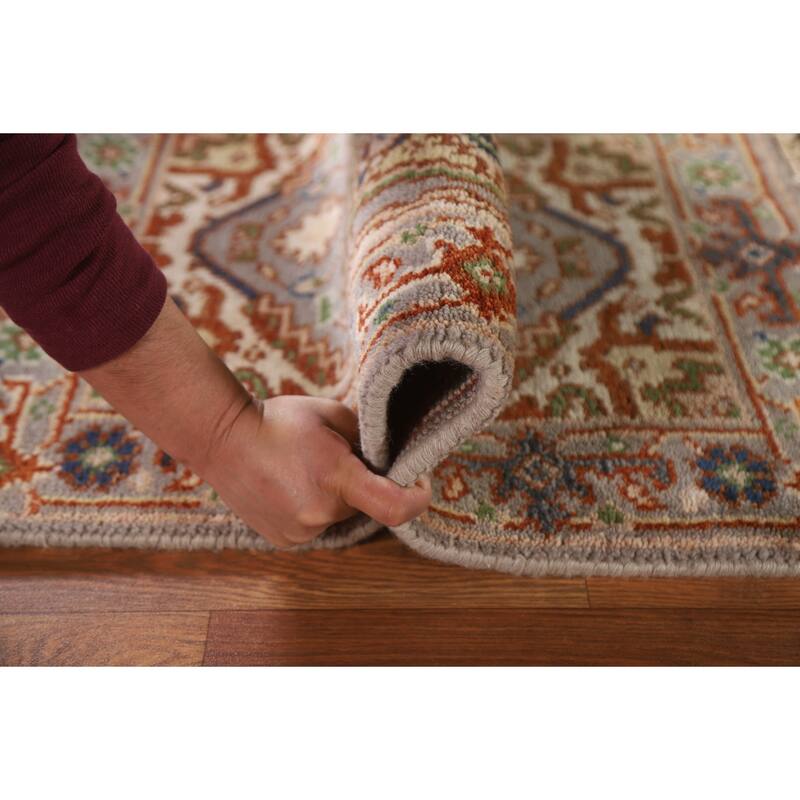 Geometric Gray Heriz Serapi Oriental Area Rug Handmade Wool Carpet - 2'0"x 3'0"