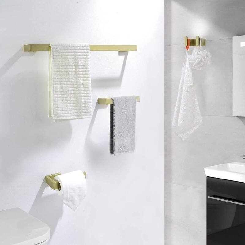 4-Piece Bathroom Hardware Set Wall-Mounted Stainless Steel, 23.6 Inch