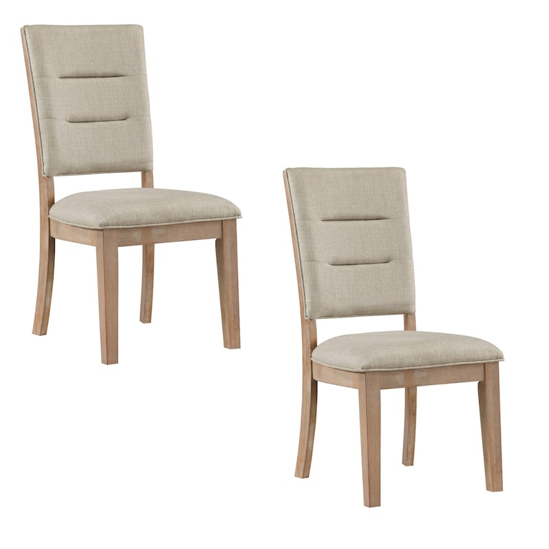 Brown/Beige Fabric Upholstered Wood Frame Dining Chair (Set of 2) Sturdy Dining Chair for Dining Rooms - 19