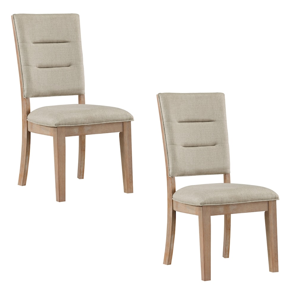 Brown/Beige Fabric Upholstered Wood Frame Dining Chair (Set of 2) Sturdy Dining Chair for Dining Rooms - 19