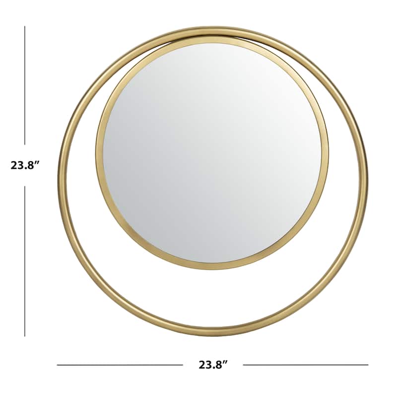 SAFAVIEH Wonder 24-inch Brass Round Mirror - 23.8" W x 1.3" L x 23.8" H
