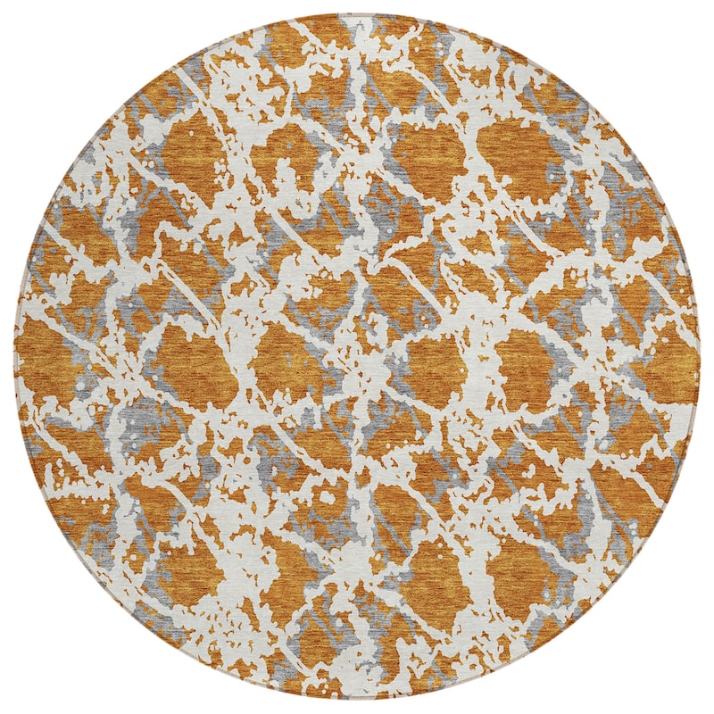 Machine Washable Indoor/ Outdoor Abstract Modern Chantille Rug