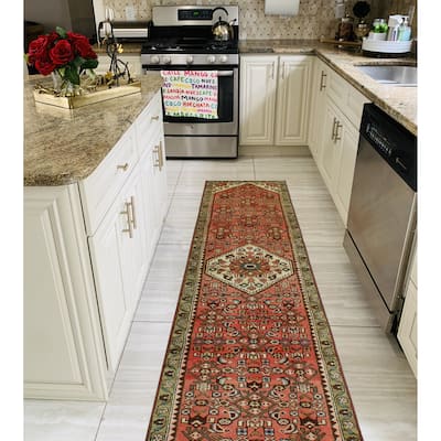Fine Vintage Distressed Aquamari Rust/Beige Runner - 2'5" x 9'10"