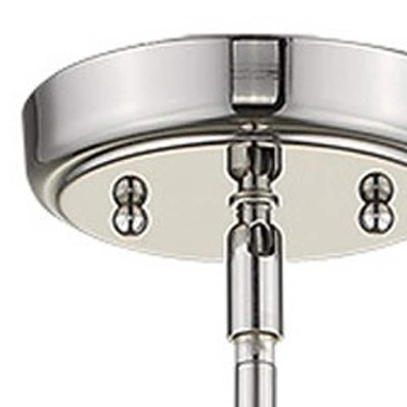 HomeRoots Silver Metal Hanging with Round Clear Glass Shade - 6' X '8.75' X '6