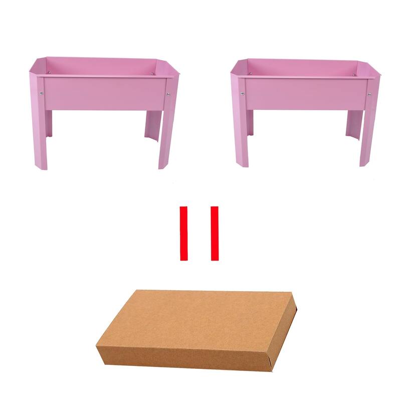 Steel Elevated Garden Bed Metal Elevated Outdoor Flowerpot Box (2-Pack)