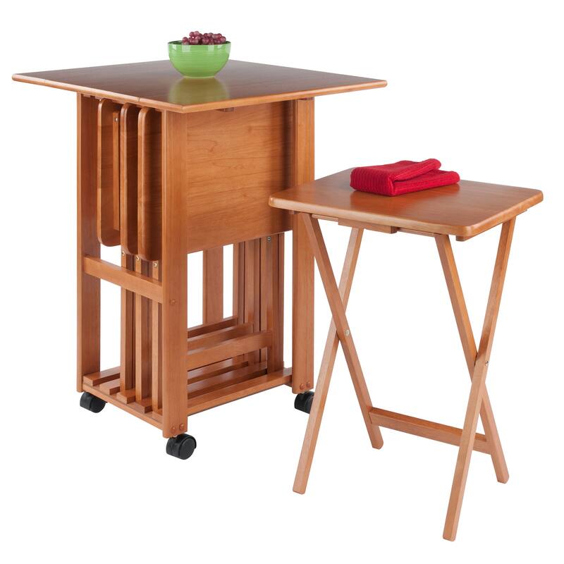 5-Pc Snack Table Set, Drop Leaf Top - 28.19 x 23.39 x 33.94 inches