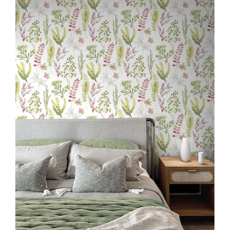 NextWall Wild Garden Peel and Stick Wallpaper