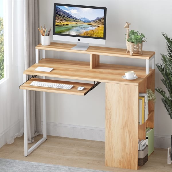 S Stand Up Desk Store Side Desk Shelves - Bookcase on Wheels