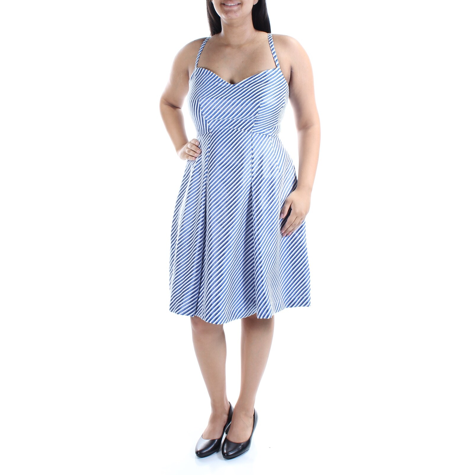 Shop Philosophy Blue Spaghetti Strap Knee Length Baby Doll Dress