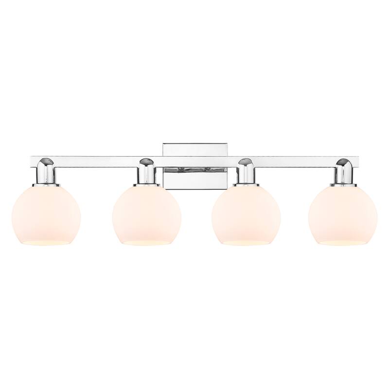 Innovations Lighting Endless Possibilities Arcadia - Athens - 4 Light 33" Bath Vanity Light - Polished Chrome/Matte White