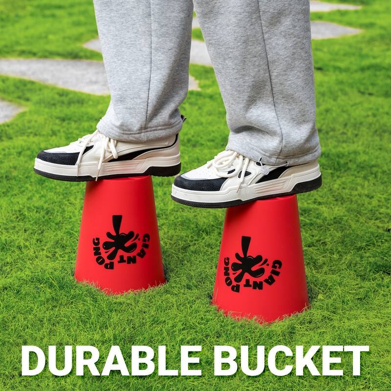 ROPODA Giant Yard Pong, Yard Games with Durable Buckets and Balls, Red