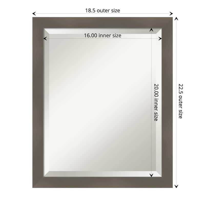 Edwin Beveled Wood Framed Wall Mirror - Edwin Clay Grey - Glass Size 16x20