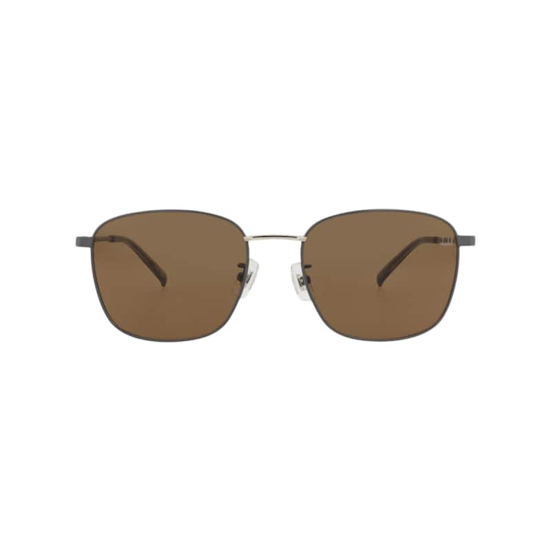 Dunhill Square-Frame Metal Sunglasses - Grey Grey Brown - Multi - Brown Lens